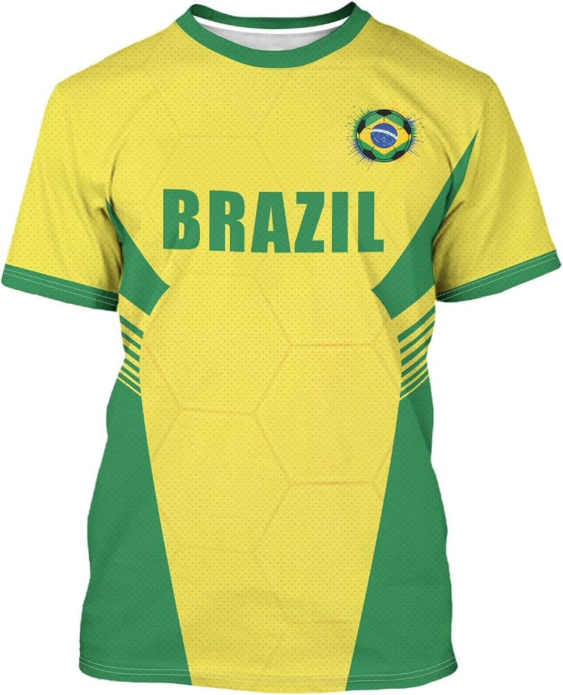 Men Soccer Jersey National Flag Short Sleeve Graphic Sport T-Shirt Unisex Training Football Top G... | Amazon (US)