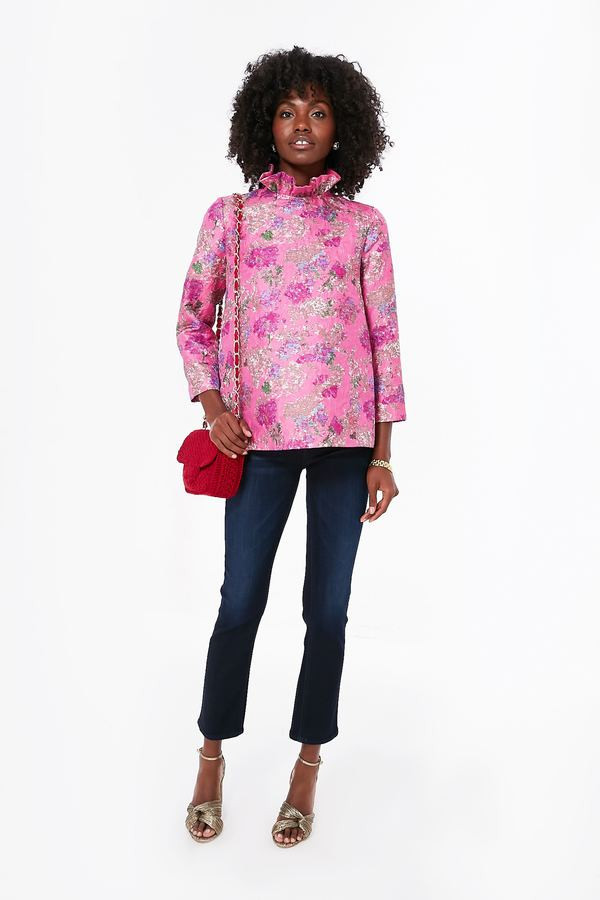 Peony Jacquard Faye Blouse | Tuckernuck (US)