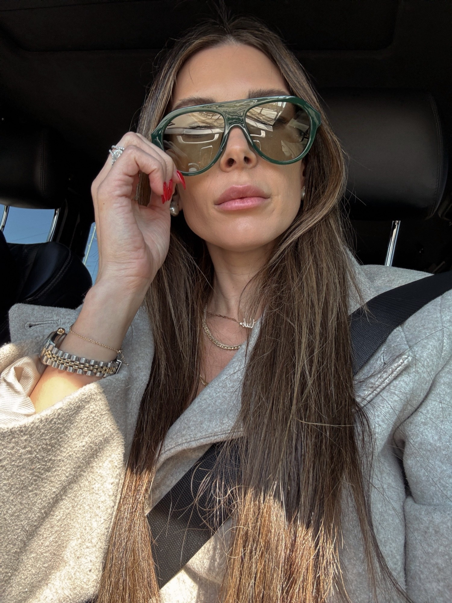 green sunglasses 

#LTKBeauty