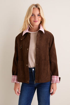 Chocolate Corduroy & Peony Jordan Jacket | Tuckernuck (US)