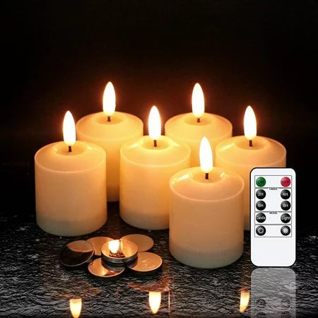 6PCS LED Tea Light Candles with Timer and Remote Lasumora Waterproof Flickering Battery Operated Can | Walmart (US)