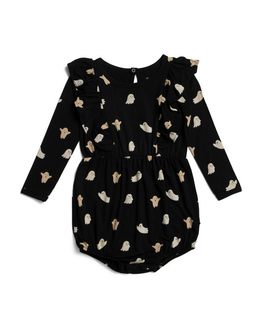 Toddler Girls Long Sleeve Boo Bubble Romper | TJ Maxx