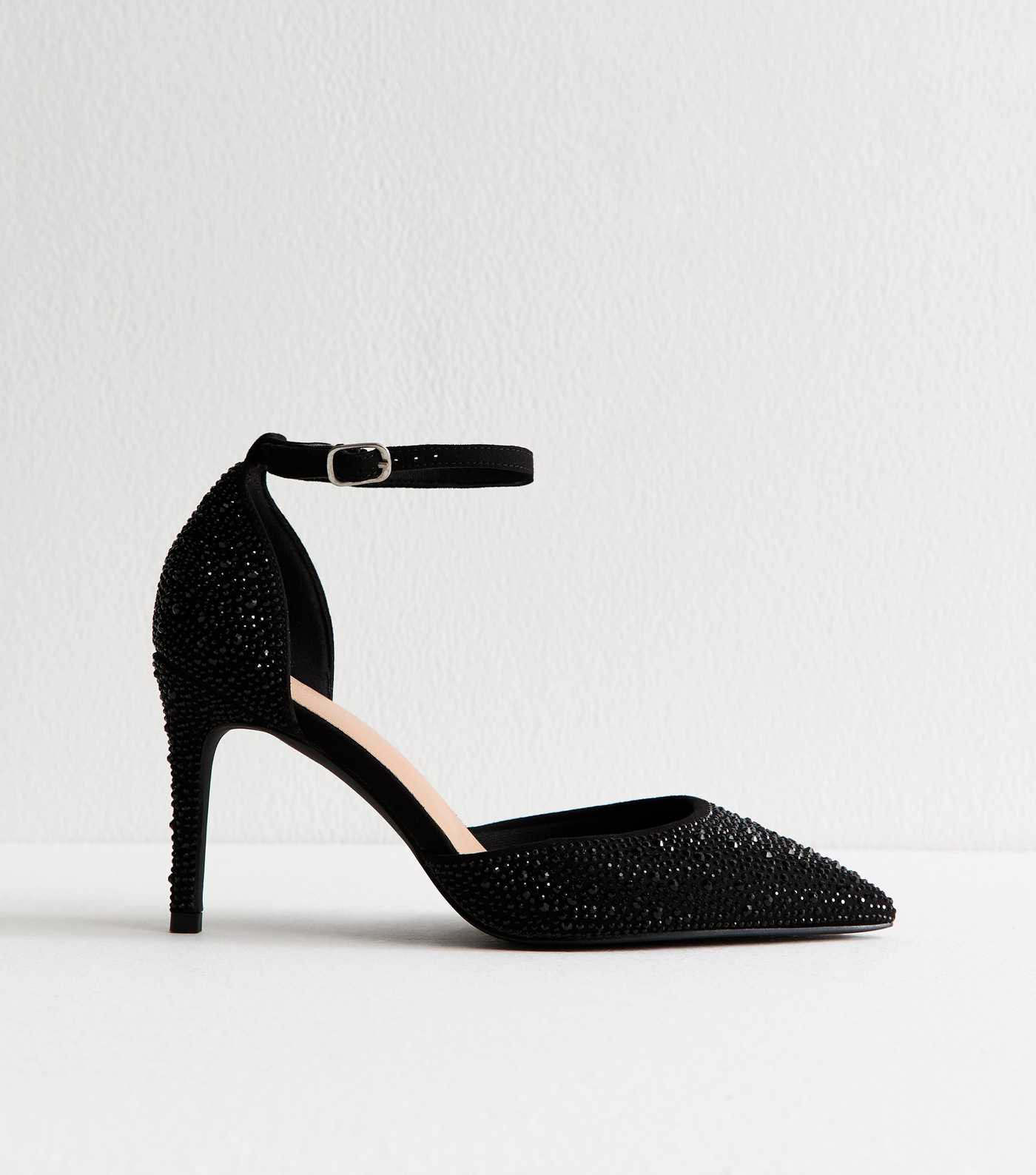 Extra Wide Fit Black Embellished Court Shoes | New Look | New Look (UK)