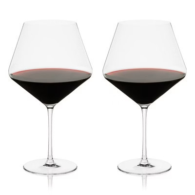 Viski Liminal Burgundy Crystal Wine Glass, Ultrathin Lightweight Clear Drinking Glasses, Stemmed Glassware for Chardonnay & Red Wines, 23 oz, Set of 2 | Target