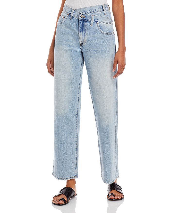 Bobbie Asymmetric Straight Jeans in Light Blue | Bloomingdale's (US)