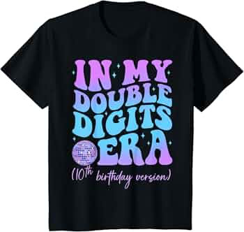 In My Double Digits Era 10th Birthday Version Groovy Retro T-Shirt | Amazon (US)