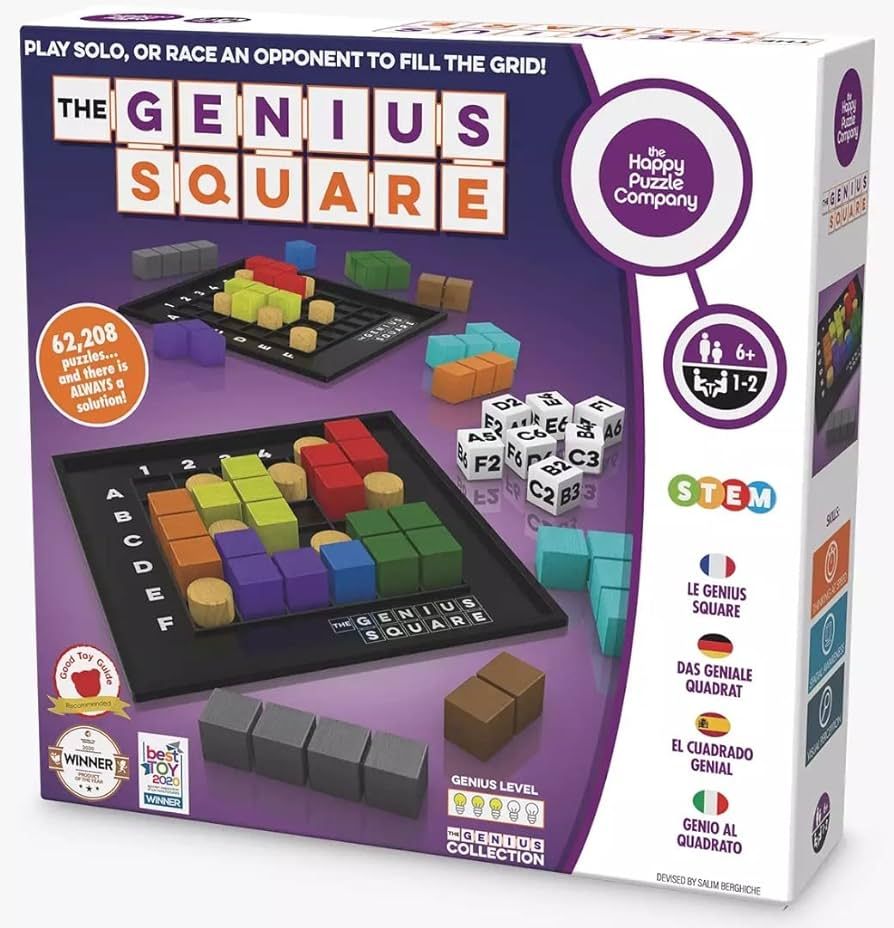 The Genius Square – Game of the Year Award Winner! 60000+ Solutions STEM Puzzle Game! Roll the ... | Amazon (US)