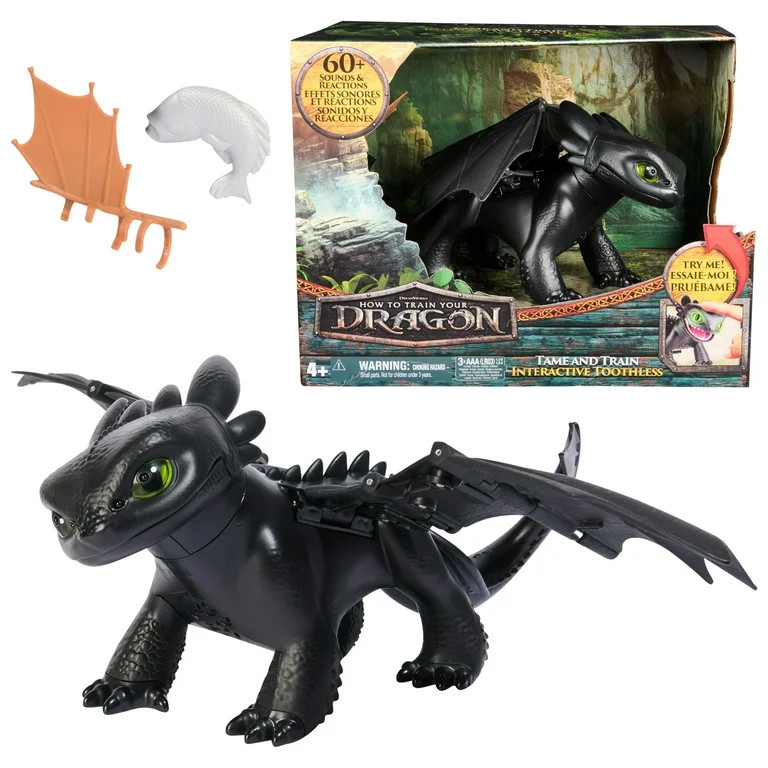 Dreamworks Dragons How to Train Your Dragon, Tame & Train Interactive Toothless - Walmart.com | Walmart (US)