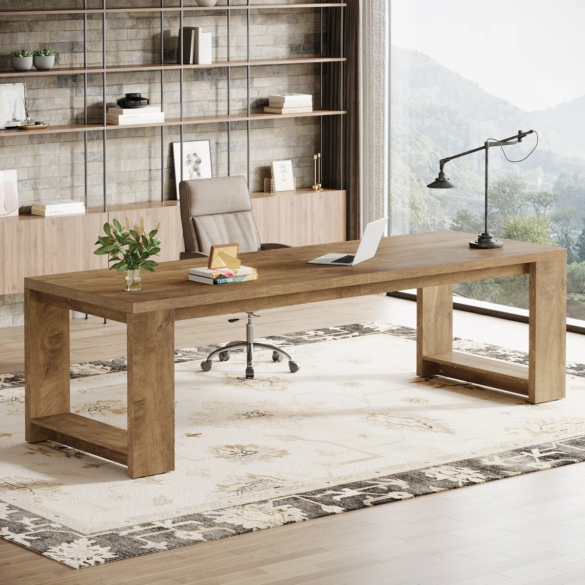 Fredis 86.6" W 2-Person Computer Desk | Wayfair North America