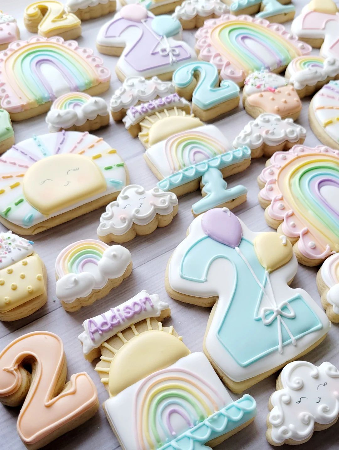 Rainbow and Sunshine Birthday Cookies | Etsy (US)