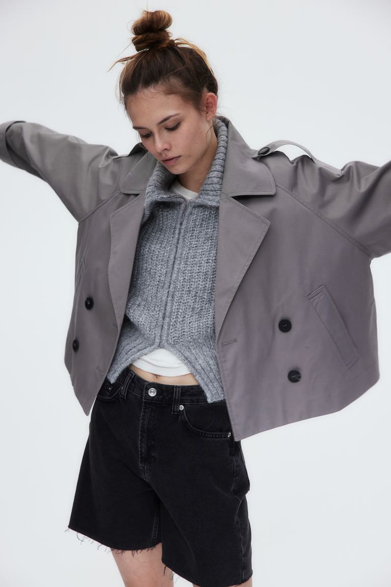 Short Twill Pea Coat | H&M (US + CA)