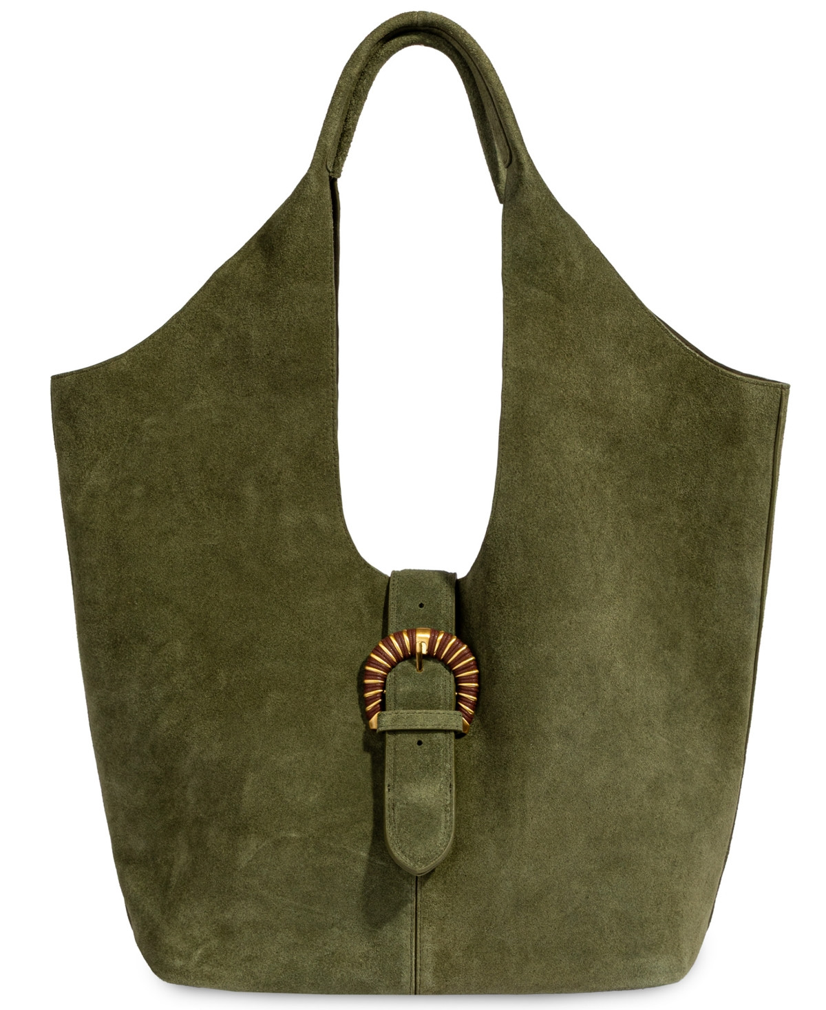 Sam Edelman Lucy Buckle Medium Double Handle Tote Handbag - Olive | Macy's
