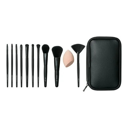 e.l.f. Full Face & Eye Makeup Brush Set With Travel Case 10 Brushes Total Face Sponge & Travel-Ready Case 11pc | Walmart (US)
