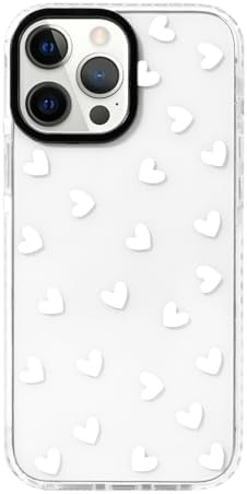 NITITOP Compatible with iPhone 14 Pro Case Cute Clear for Women Girls White Love Heart Pattern Ul... | Amazon (US)