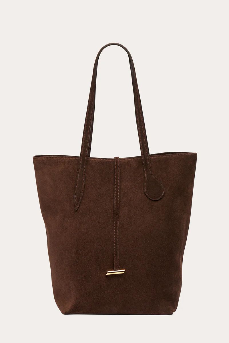 Tall Sprout Tote Dark Brown Suede | LITTLE LIFFNER