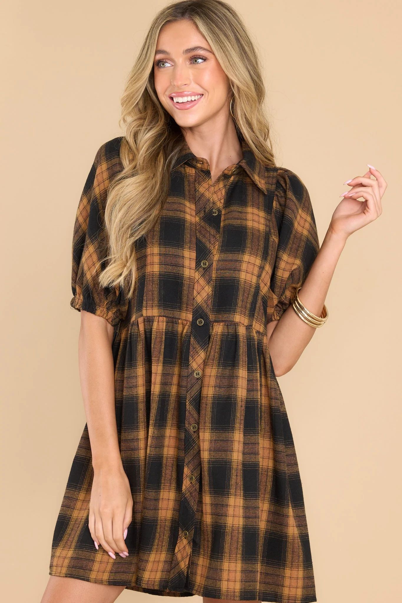 This Is The Move Black Plaid Dress | Red Dress 