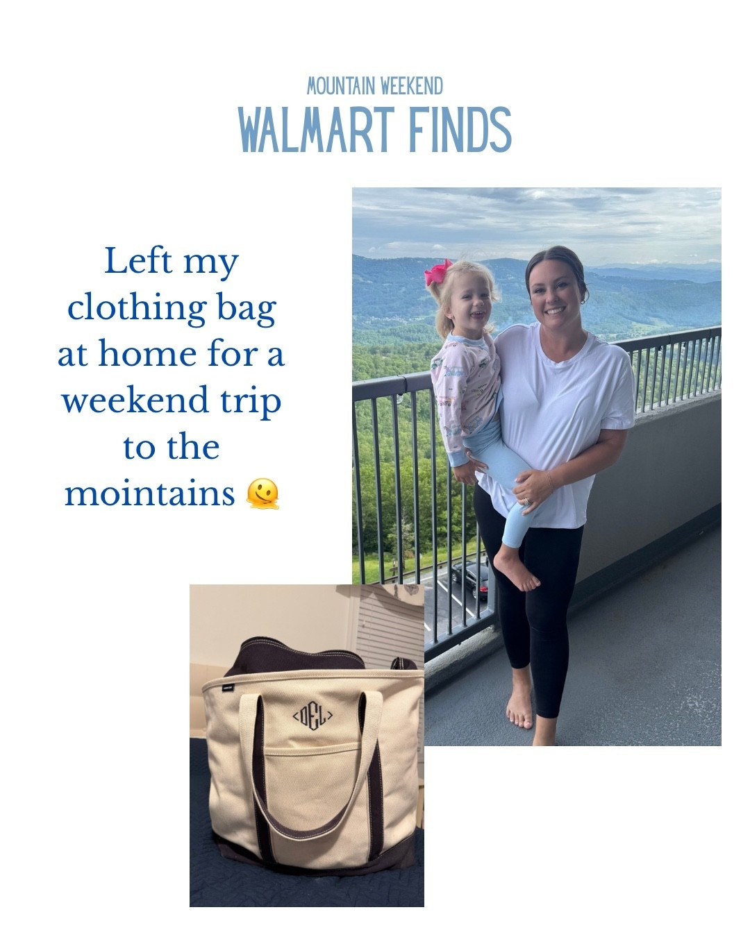 We got 3.5 hours away for our weekend in the mountains only to realize we left our clothing bag at home. Thankfully the small town had a Walmart so I stocked up on some inexpensive, comfortable, and cute basics to wear while we were out of town. Everything was under $25!

#LTKSummerEdit #LTKMidsize #LTKSaleAlert