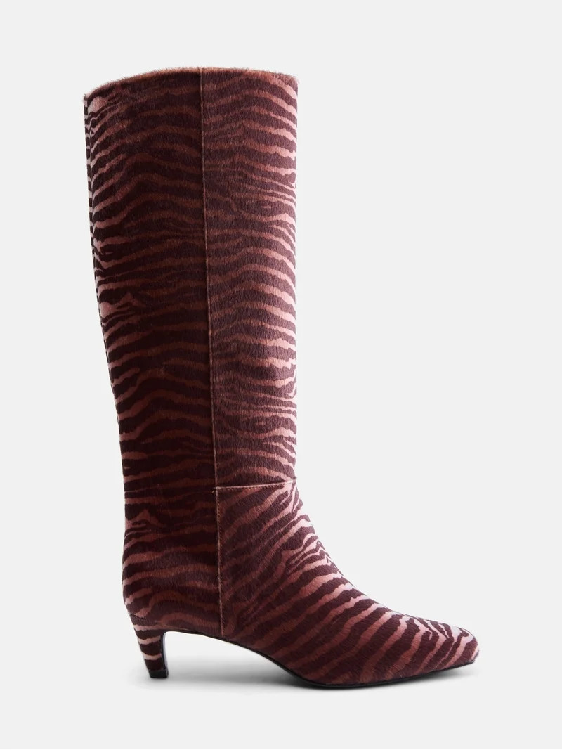 Scoop Women\u2019s Two Tone Kitten Heel Knee High Boots, Wide Width Available | Walmart (US)