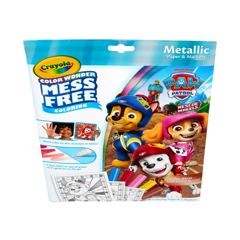 Crayola PAW Patrol Color Wonder Metallic Mess Free Coloring Set, 10 Pgs, Stocking Stuffers, Trave... | Walmart (US)