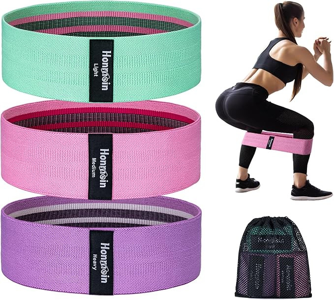 Resistance Bands for Working Out, 3 Levels Exercise Bands Workout Bands Set for Women Men, Hip Le... | Amazon (US)