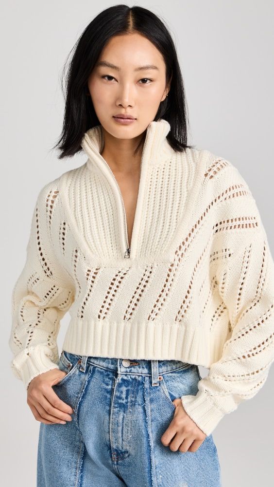 STAUD Cropped Hampton Sweater | Shopbop | Shopbop