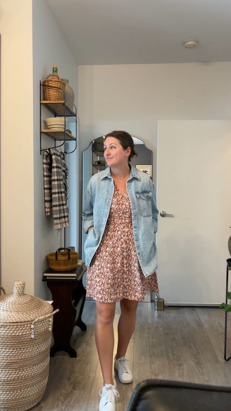🎯 There is something about a denim jacket that makes me feel like grabbing an iced coffee on an outdoor patio. Pair it with a springly little floral dress and tulips will practically bloom as I walk by. 

I am feeling this outfit from Target and so in love with the fits. The dress fits true to size and the denim jacket is perfectly oversized. 👌🏻

#springoutfit #springdress #denimjacket #oversizeddenim #springootd #targetstyle #targetdeals  #targetmusthaves #targetfashion  #targethaul  #targetaddict #targetfashionfinds Target fashion. Spring dress. Target clothing. Target finds. Target outfit. Target family.  Affordable fashion. Deal of the day. Spring outfit. Denim shacket. Denim jacket. Denim shirt. Floral dress. Printed floral dress. Denim button up. Dress with sneakers. Spring 2024 fashion. Look for less. Dressing on a budget. Budget fashion. Spring 2024 outfits. #ootd #wiw #outfit #target #targetstyle #style #springstyle 

#LTKmidsize #LTKstyletip #LTKfindsunder50