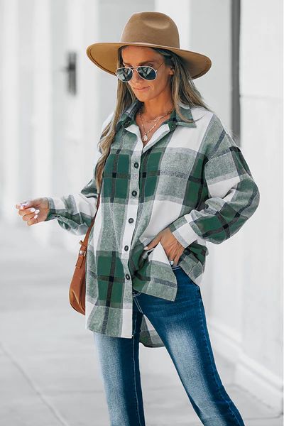 Octavia Plaid Button-Front Shirt | Cupshe APAC