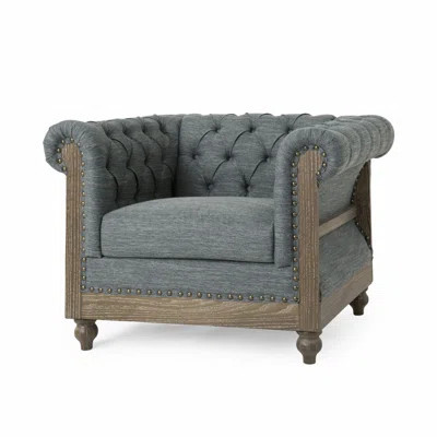 Chesterfield Inspired Club Chair with Deep Button Tufting and Scrolled Tuxedo Arms, Perfect for Elegant Home Decor | Wayfair North America