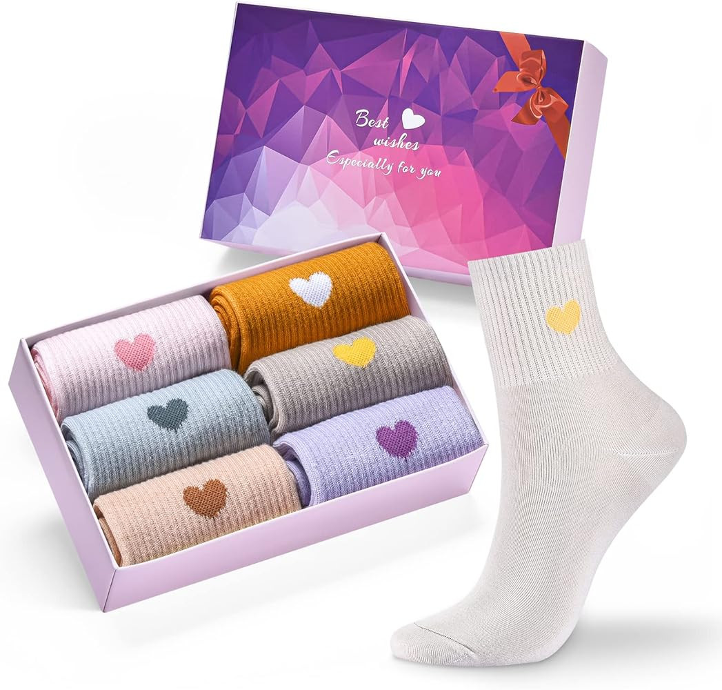 inhees Womens Cotton Socks,Soft Cotton Socks Women Ankle High Cute Crew Socks Fun Novelty Socks (... | Amazon (US)