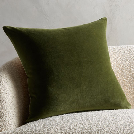 Click for more info about Leisure Green Velvet Modern Throw Pillow with Feather-Down Insert 23" + Reviews | CB2