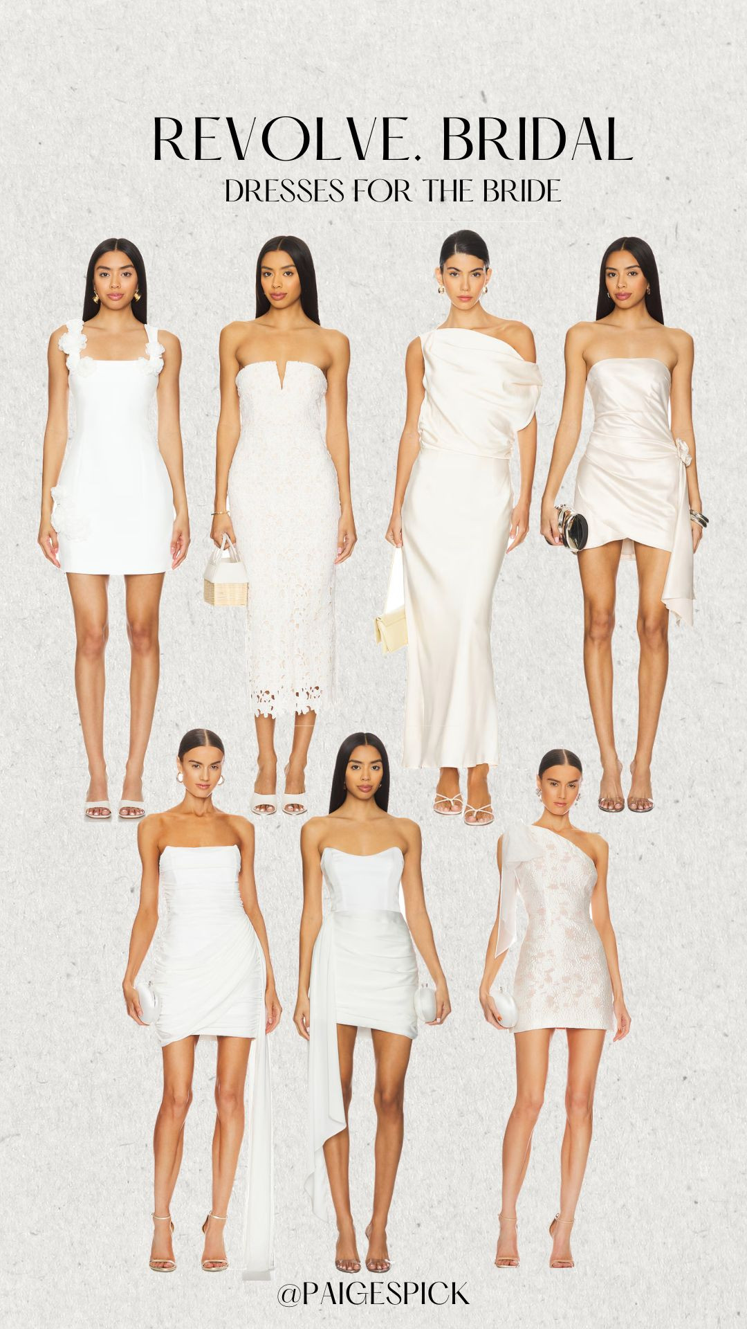 Brides-to-be, this one’s for you 🤍✨
I rounded up my favorite bridal dresses from Revolve — modern, chic, and perfect for every wedding event leading up to the big day.

This edit includes white mini dresses, satin bridal dresses, lace bridal looks, engagement photo outfits, and statement bridal party dresses that are perfect for:
💍 Engagement photos
🥂 Bachelorette parties
🌸 Bridal showers
🍽️ Rehearsal dinners
✨ Wedding after-party looks

If you’re searching for Revolve bridal dresses, modern bridal outfits, white dresses for brides, bachelorette dresses for the bride, engagement photo dresses, or 2026 bridal fashion, these are some of the best options right now. 

 #LTKdresses #LTKwedding #LTKpartywear