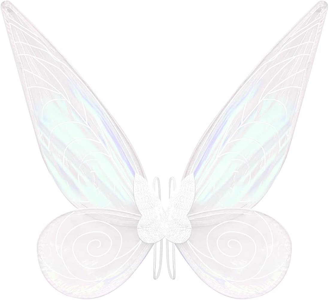Fairy Wings for Girls,White Fairy Wings, Fairy Wings Dress Up Sparkling Sheer Wings Butterfly Fai... | Amazon (US)