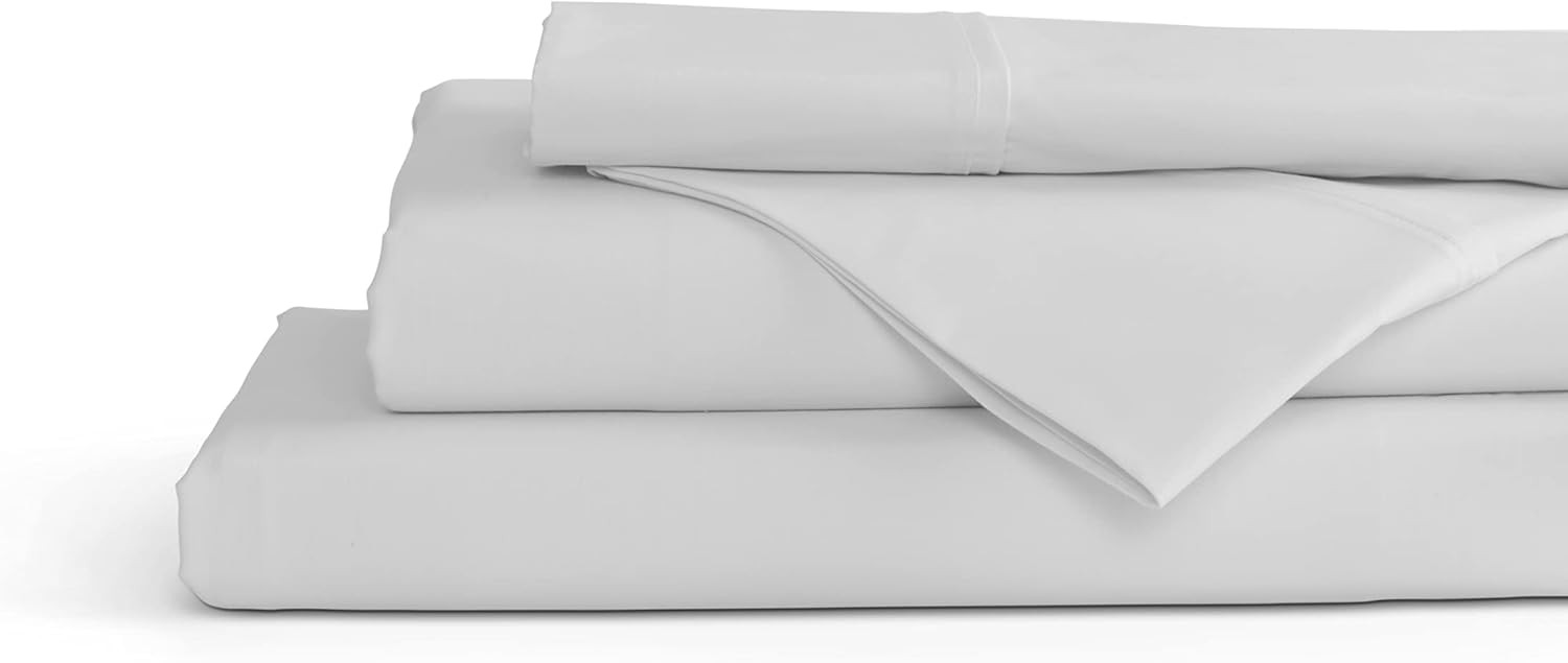 100% Cotton Percale Sheets King Size, Dove Grey, Deep Pocket, 4 Pieces Sheet Set - 1 Flat, 1 Deep... | Amazon (US)