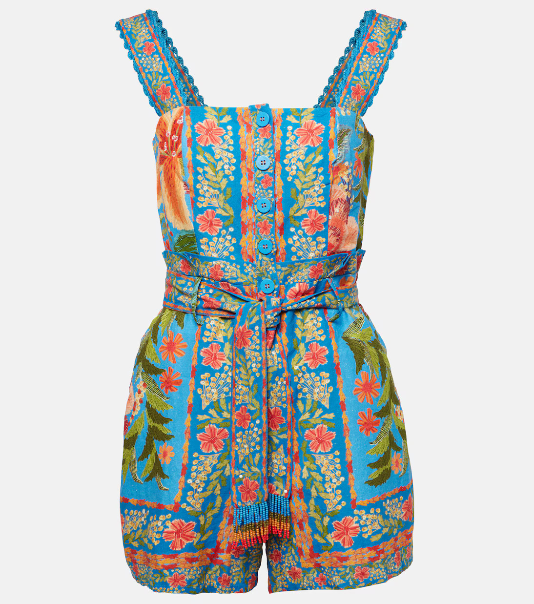 Stiched Garden linen-blend playsuit | Mytheresa (US/CA)