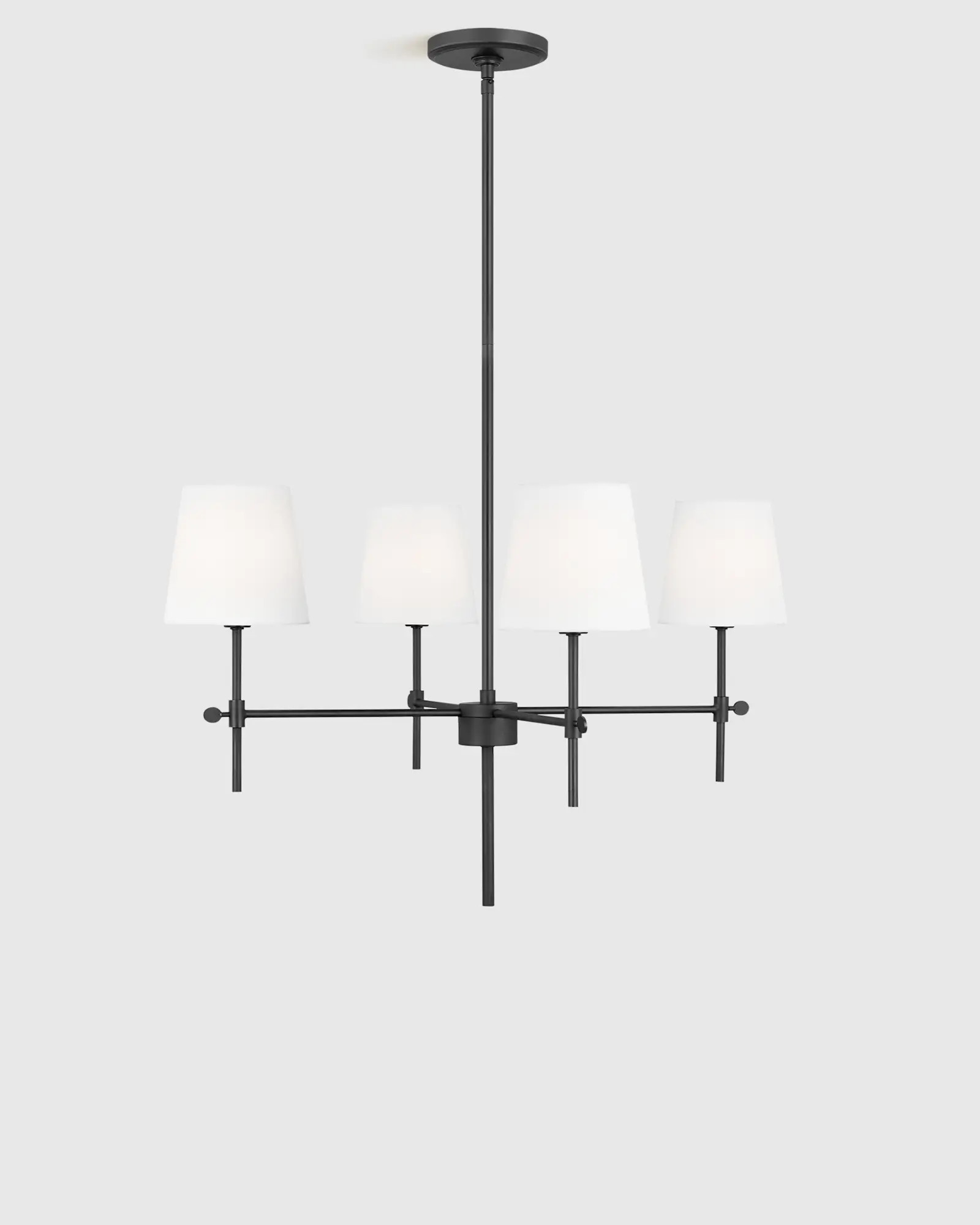 Linear Steel Chandelier with Linen Shades | Quince