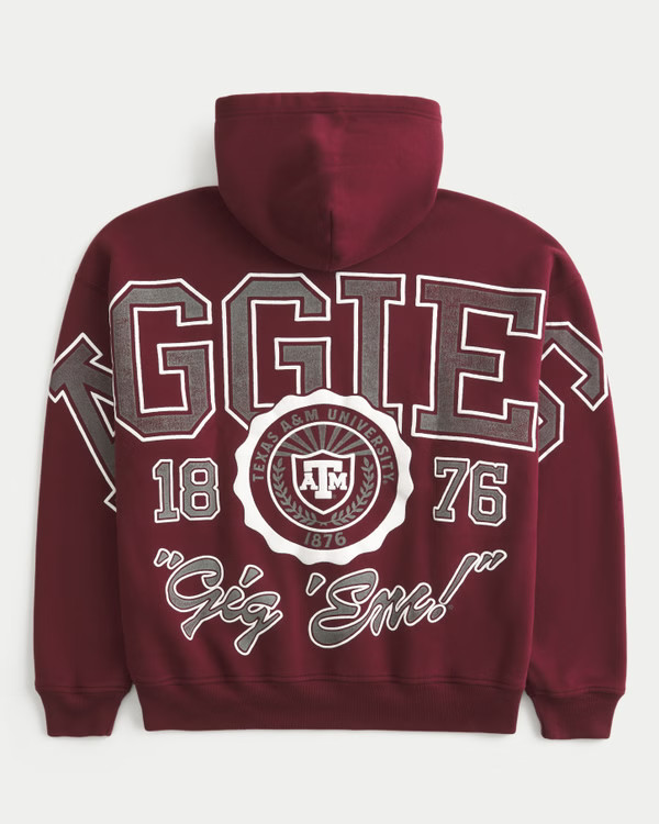 Men's Boxy Texas A&M University Aggies Graphic Hoodie | Men's Sweatshirts & Sweatpants | Holliste... | Hollister (US)