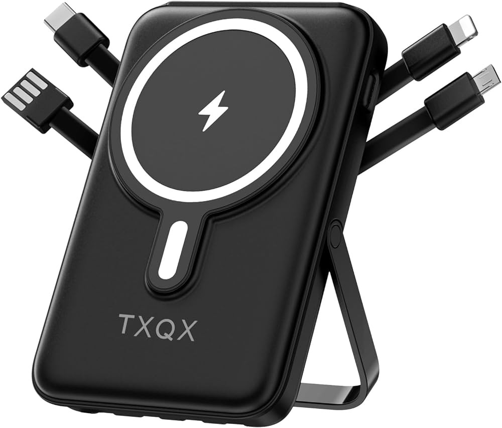 Wireless Portable Charger 10000mAh, Magnetic Power Bank with Built-in Cables LED Display,Mag-safe... | Amazon (US)