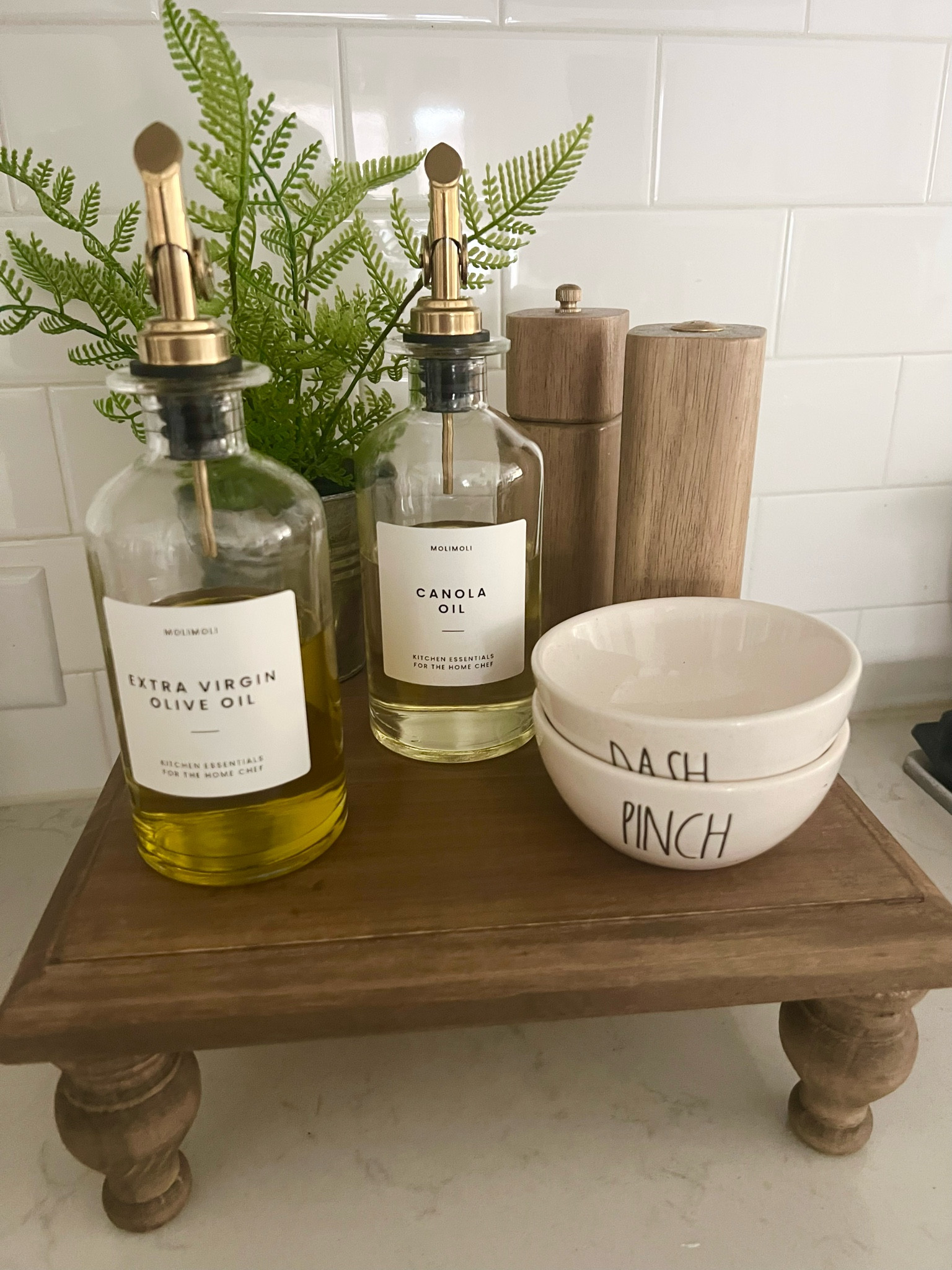 These glass bottles are a game changer and make cooking essentials available at your fingertips. The glass and brass make a statement  

#LTKsalealert #LTKhome #LTKunder50