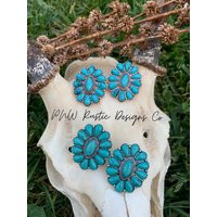 Western Concho Stud Earrings, Western Jewelry, Turquoise Jewelry | Etsy (US)
