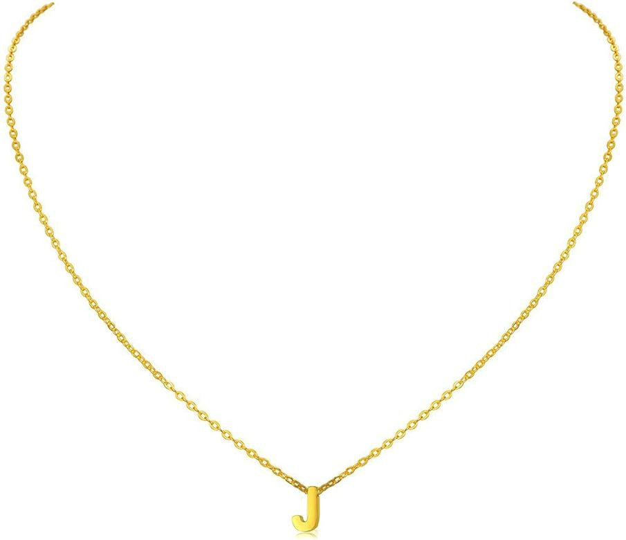 MOMOL Tiny Initial Necklace, 18K Gold Plated Stainless Steel Initial Necklace Dainty Personalized Le | Amazon (US)