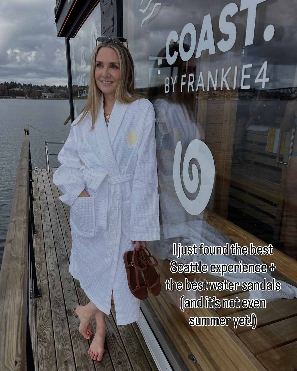 No better way to test out the new @frankie4 COAST Collection than on a floating sauna with stylish friends!

At first glance, I knew these sandals passed the cute test, but I had no idea they were so. much. more!! 

Waterproof leather, slip-resistant, and podiatrist-designed for ultimate comfort, they’re ideal for travel, walking, beach days, everything!!☀️🏖️😎

Frankie4 has bridged the gap between stylish summer sandals and true support! My Brontë sandals are chic, lightweight, yet versatile for  real summer living!

Use our code F4_LASTSEENWEARING20 for 20% off!

#LTKTravel #LTKOver40 #LTKdayinmylife