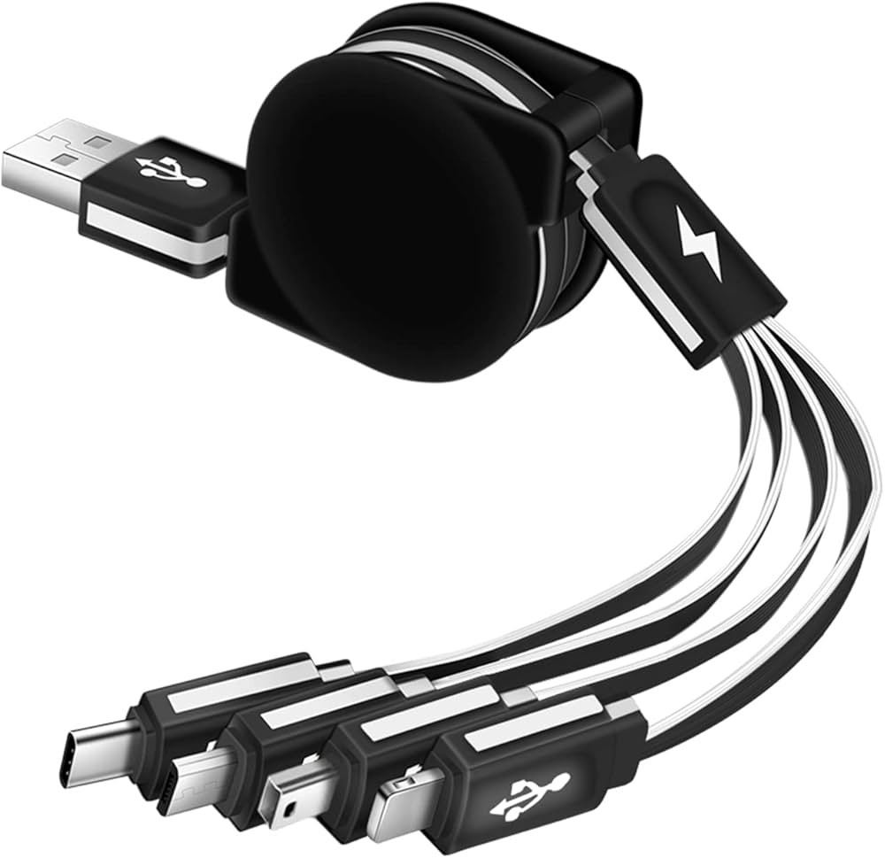 Multi Charging Cable 4 in 1 Multi USB Charger Cable Retractable Universal Multiple USB Charging C... | Amazon (US)