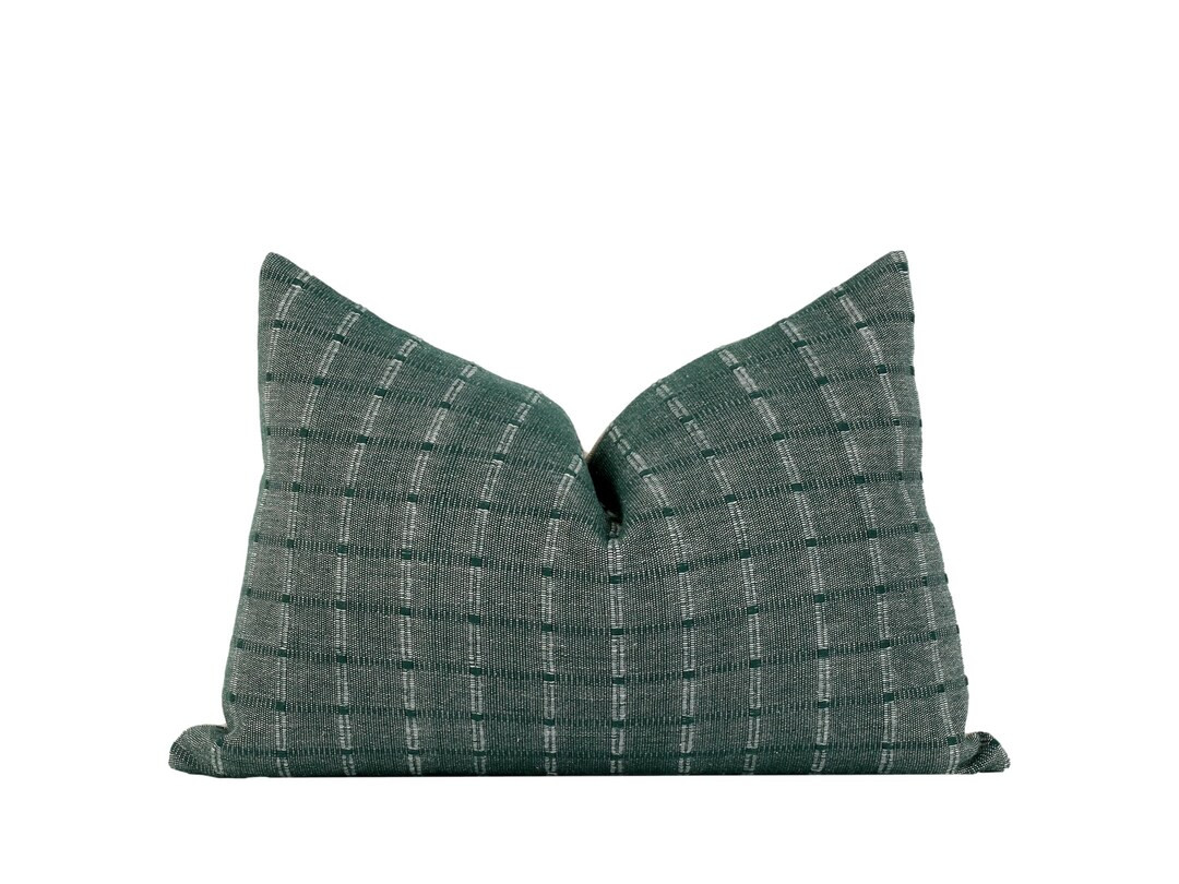 Green Chiang Mai Lumbar Pillow Cover - Etsy | Etsy (US)