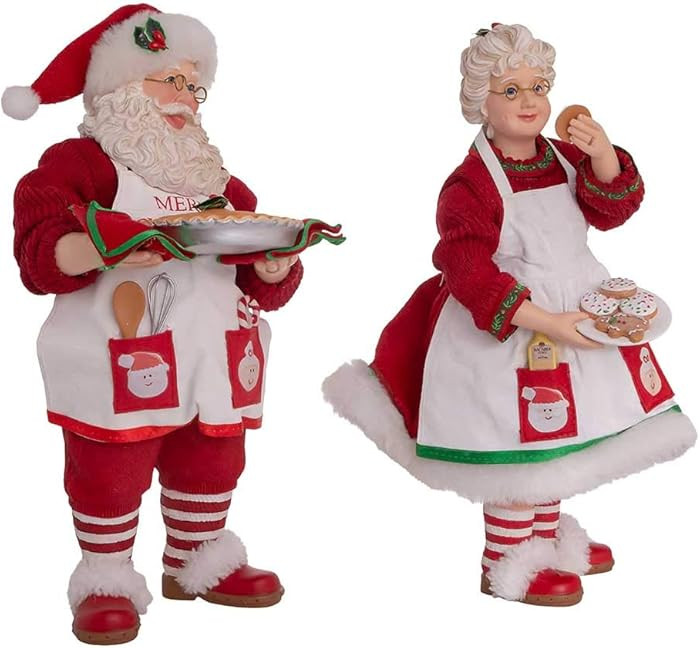 Kurt S. Adler 10.5-Inch Fabriché Mr. and Mrs. Santa, 2-Piece Set | Amazon (US)