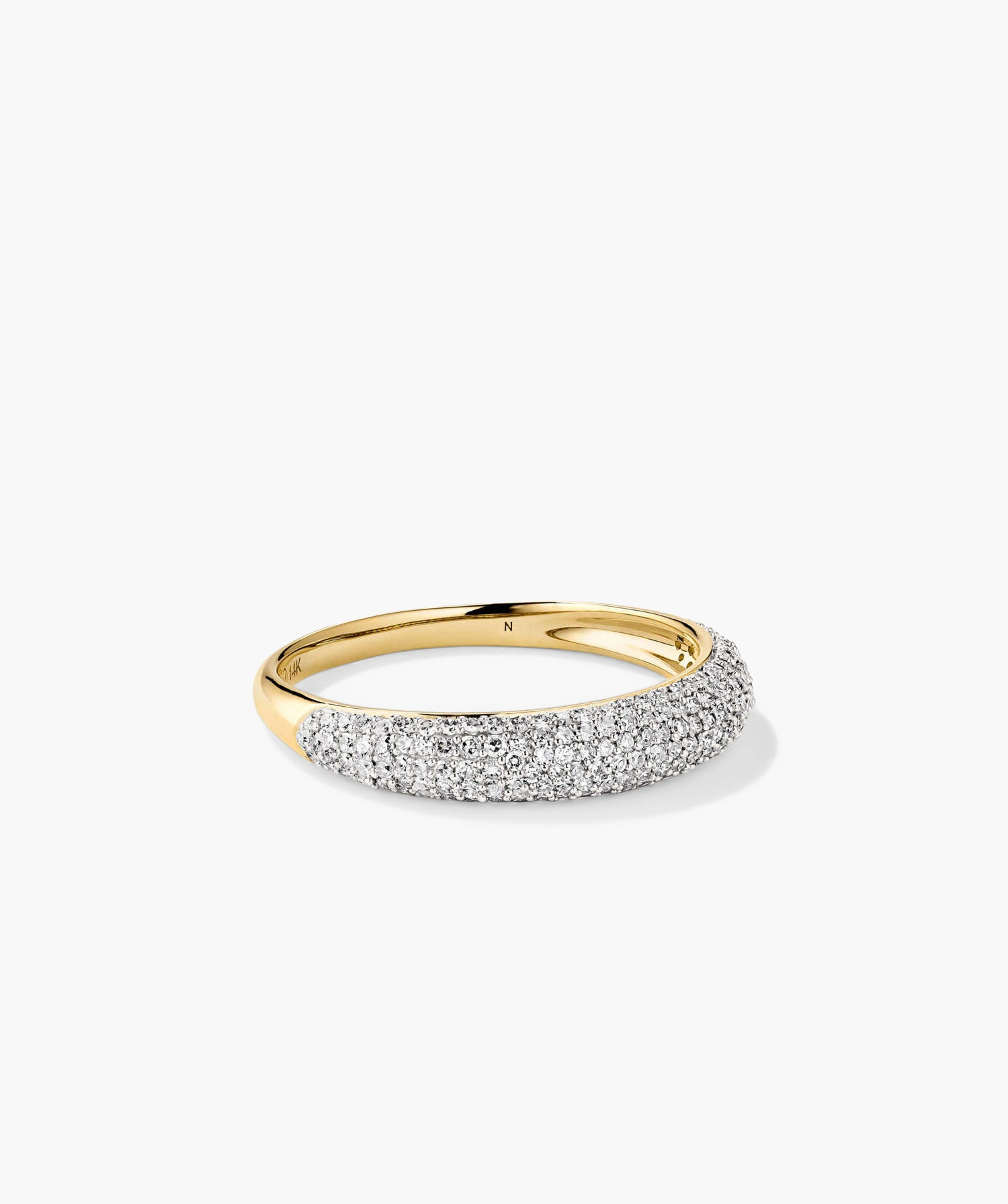 14k Solid Gold Pavé Diamond Thin Dôme Ring - Jewelry | Mejuri | Mejuri Fine Crew