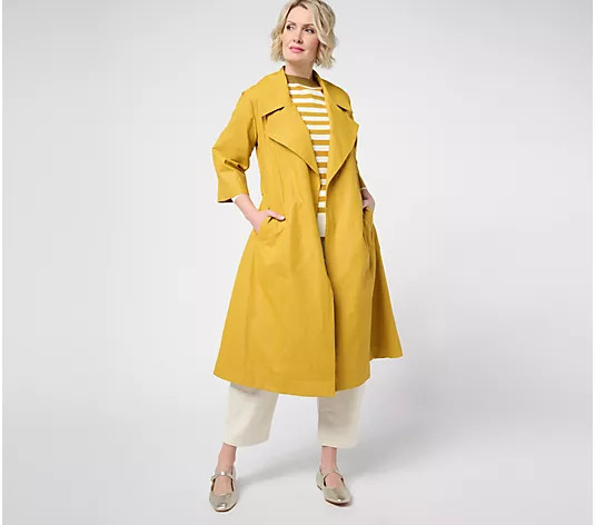 Carla Rockmore Collection Regular Taffetta Trench Coat | QVC