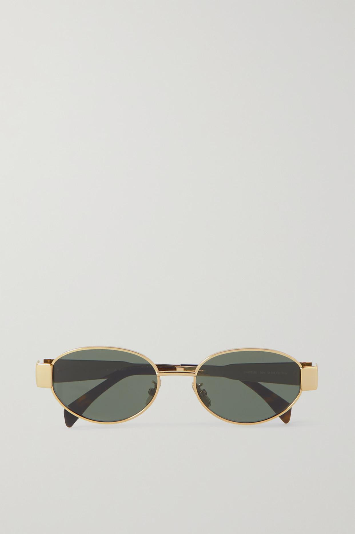 CELINE Eyewear - Oval-frame Gold-tone And Tortoiseshell Acetate Sunglasses - One size | NET-A-PORTER (UK & EU)