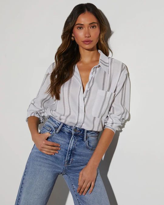 Rogue Striped Button Down Top | VICI Collection