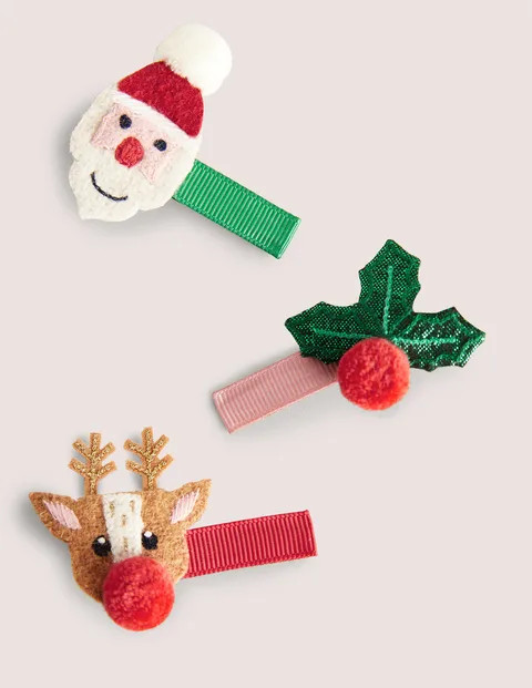 Hairclips 3 Pack Multi Festive Girls Boden | Boden (US)