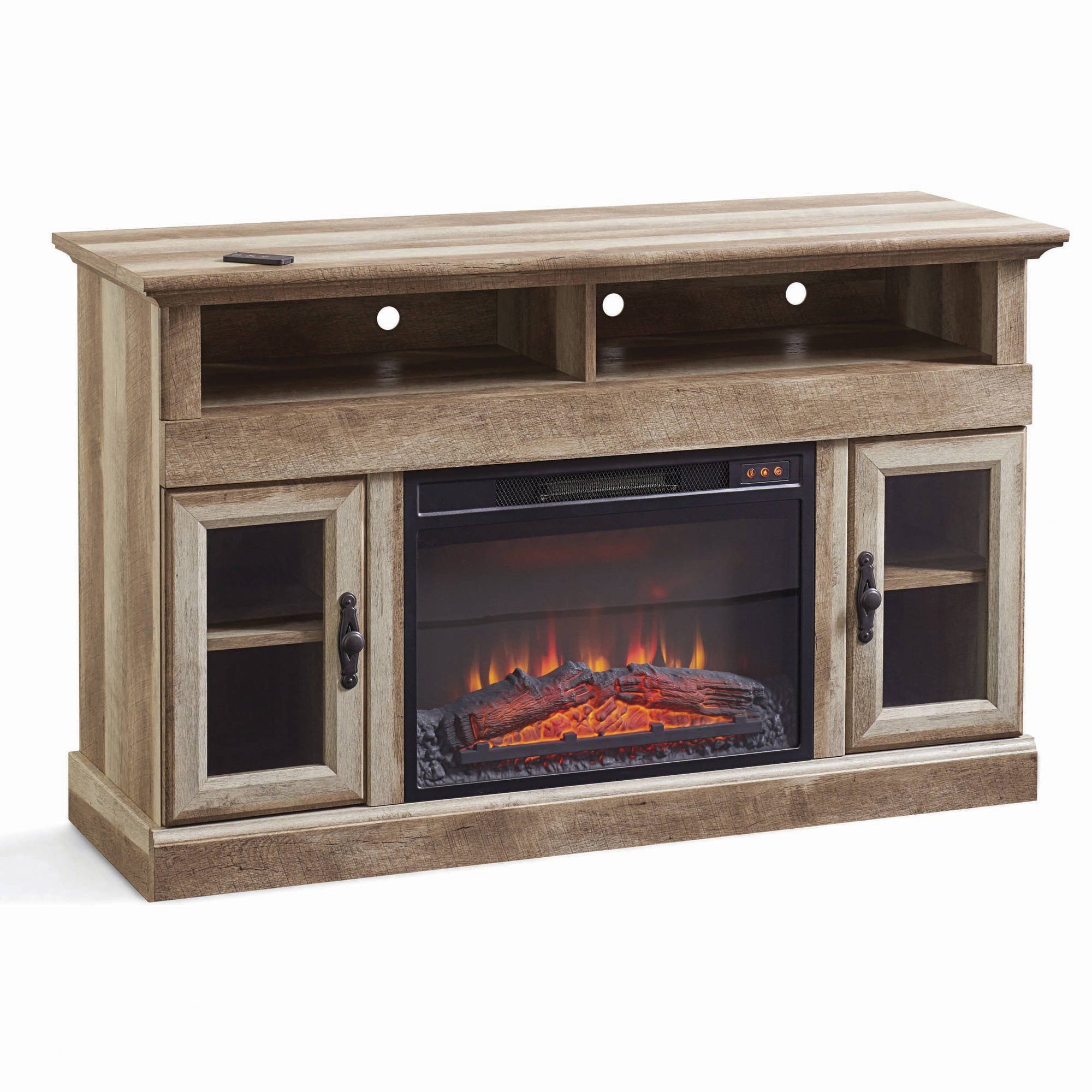 Better Homes & Gardens Crossmill Fireplace Media Console for TVs up to 60", Weathered Finish | Walmart (US)
